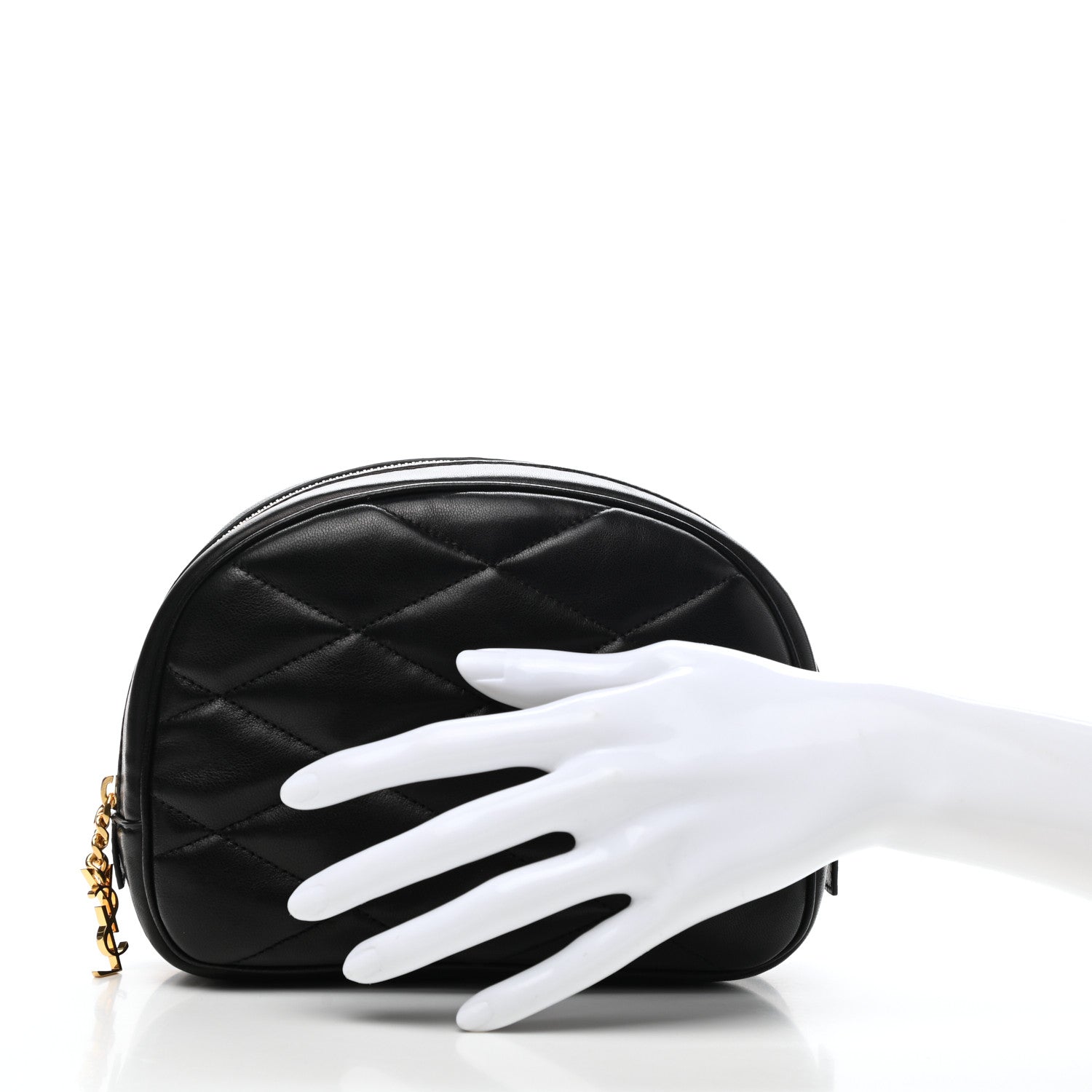 Saint Laurent Lambskin Quilted Lolita Cosmetic Pouch Black 2 of 8
