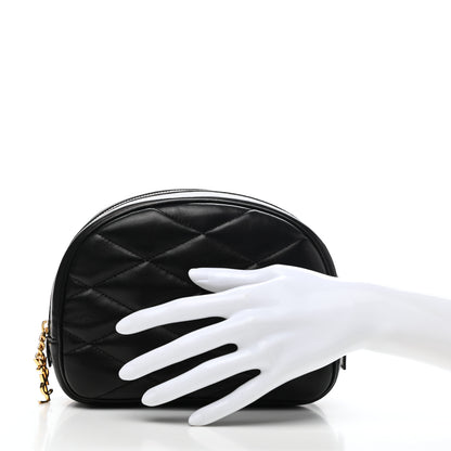 Saint Laurent Lambskin Quilted Lolita Cosmetic Pouch Black 2 of 8