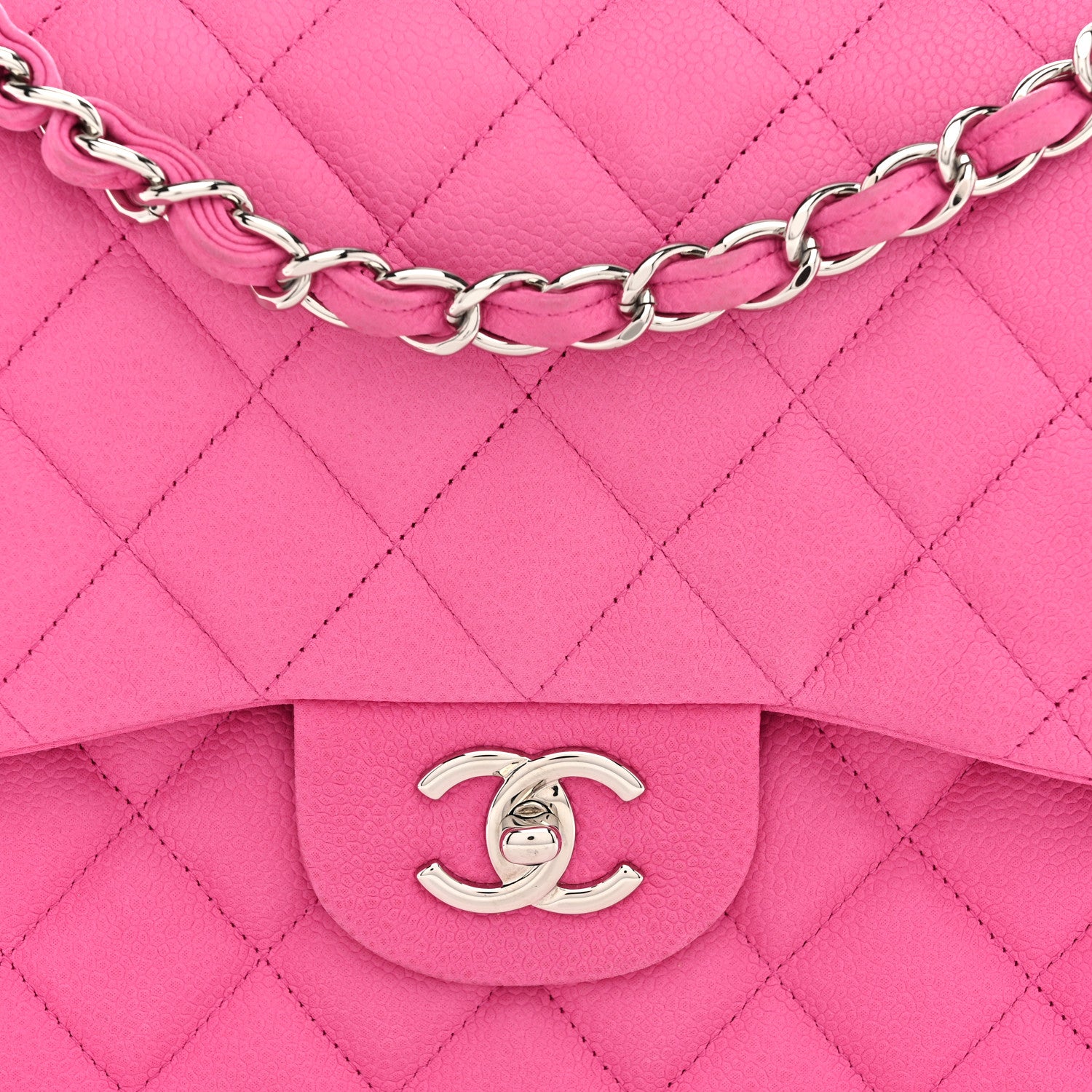 Chanel Iridescent Caviar Quilted Jumbo Double Flap Pink 8 of 10