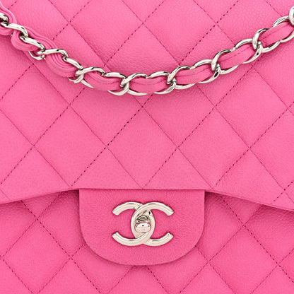 Chanel Iridescent Caviar Quilted Jumbo Double Flap Pink 8 of 10
