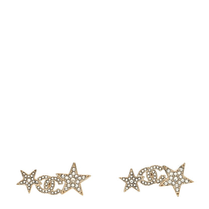 Chanel Crystal Star CC Earrings Gold 1 of 4
