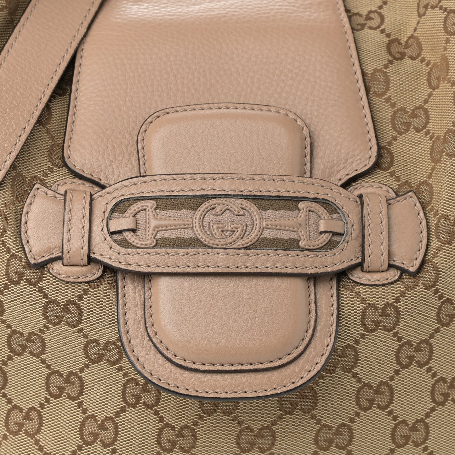Monogram Web Medium Dressage Hobo Beige