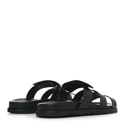 Hermes Calfskin Womens Chypre Sandals 39 Black 4 of 10