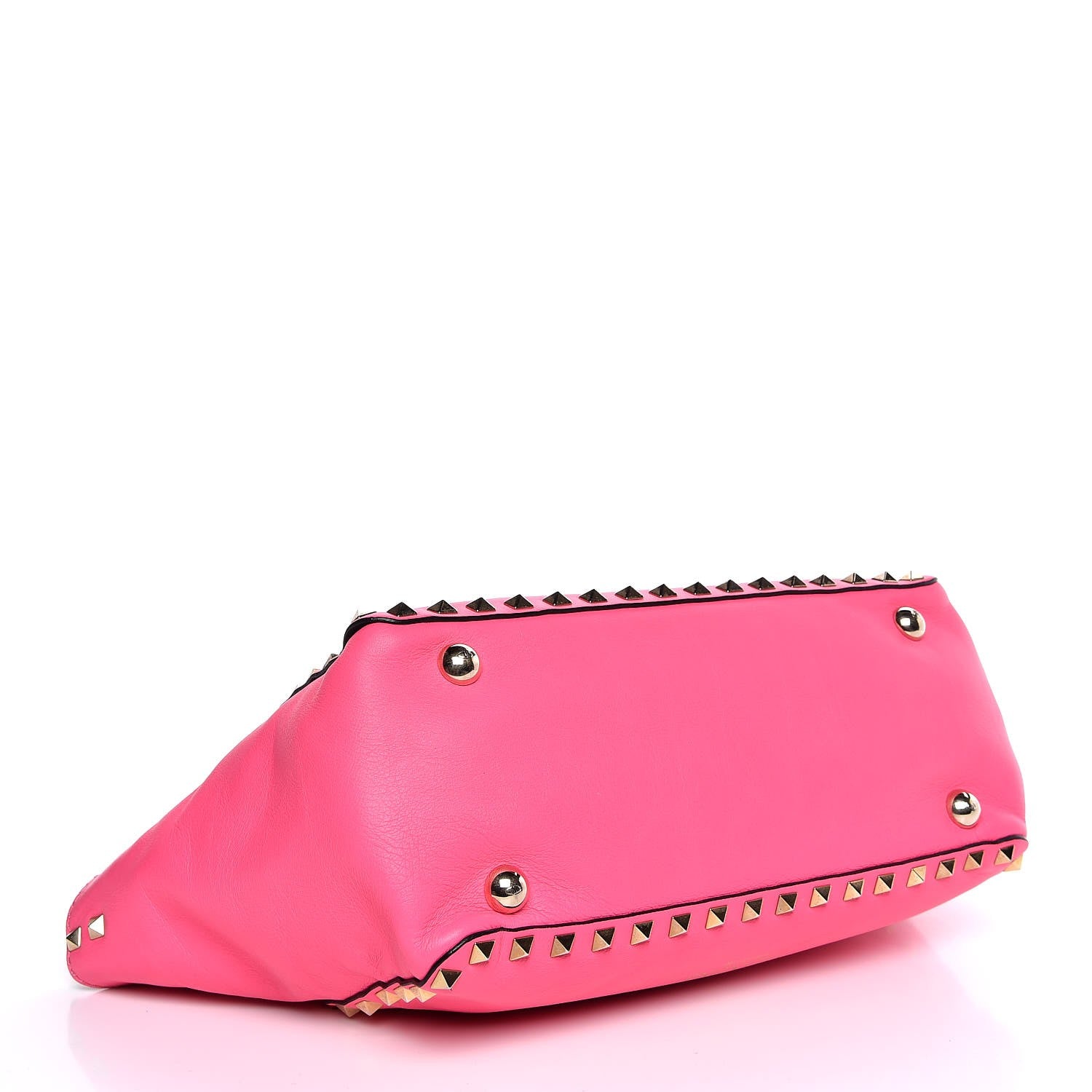 Valentino Garavani Vitello Small Rockstud Tote Fuxia Fluo 5 of 11