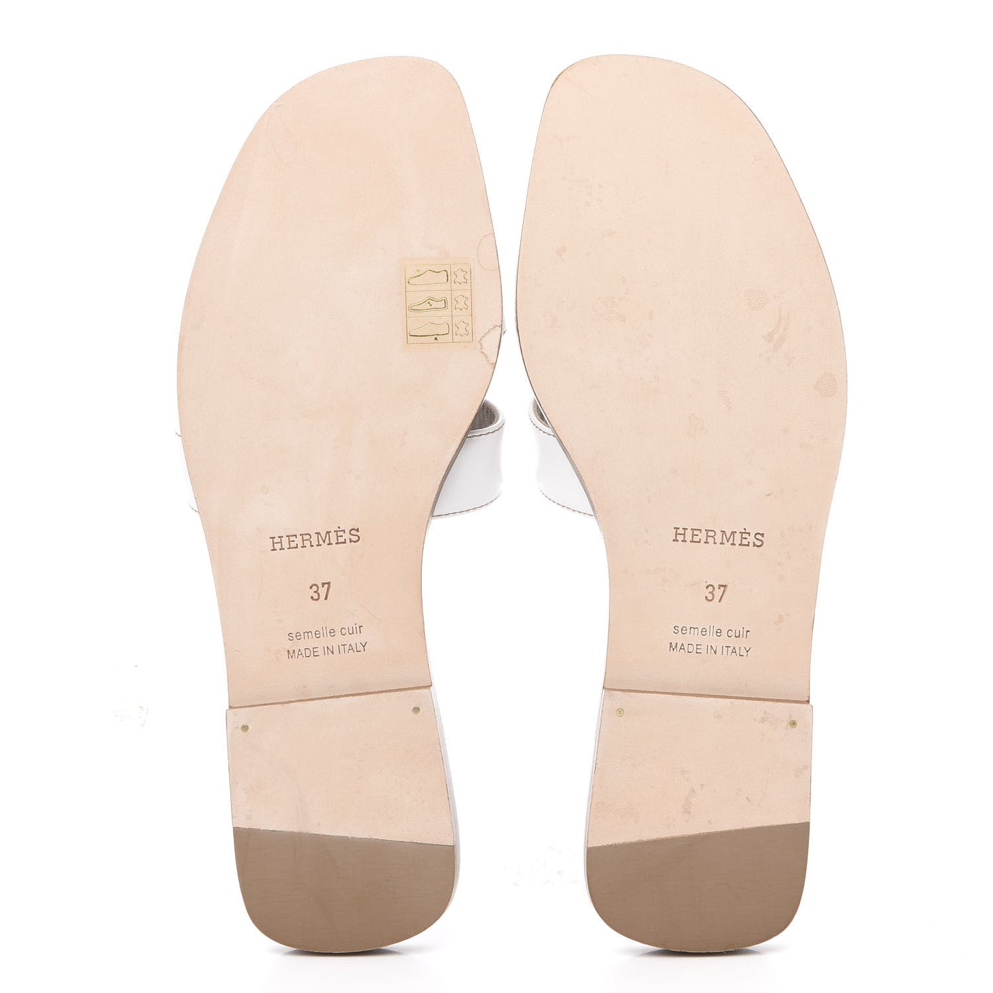 Box Calfskin Oran Sandals 37 White
