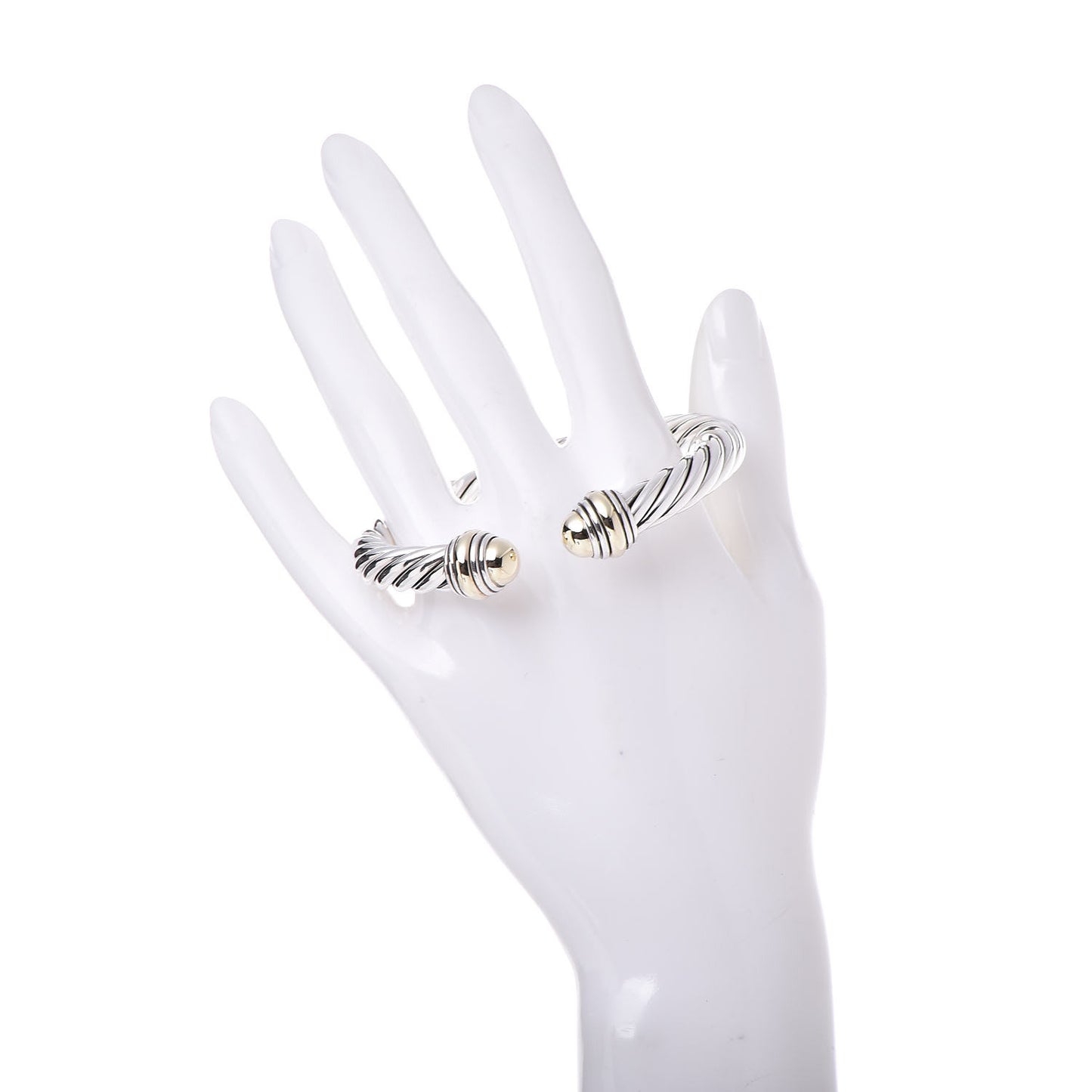 Sterling Silver 14K Yellow Gold 8.5mm Cable Classics Bracelet