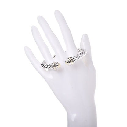 David Yurman Sterling Silver 14K Yellow Gold 8.5mm Cable Classics Bracelet 2 of 5