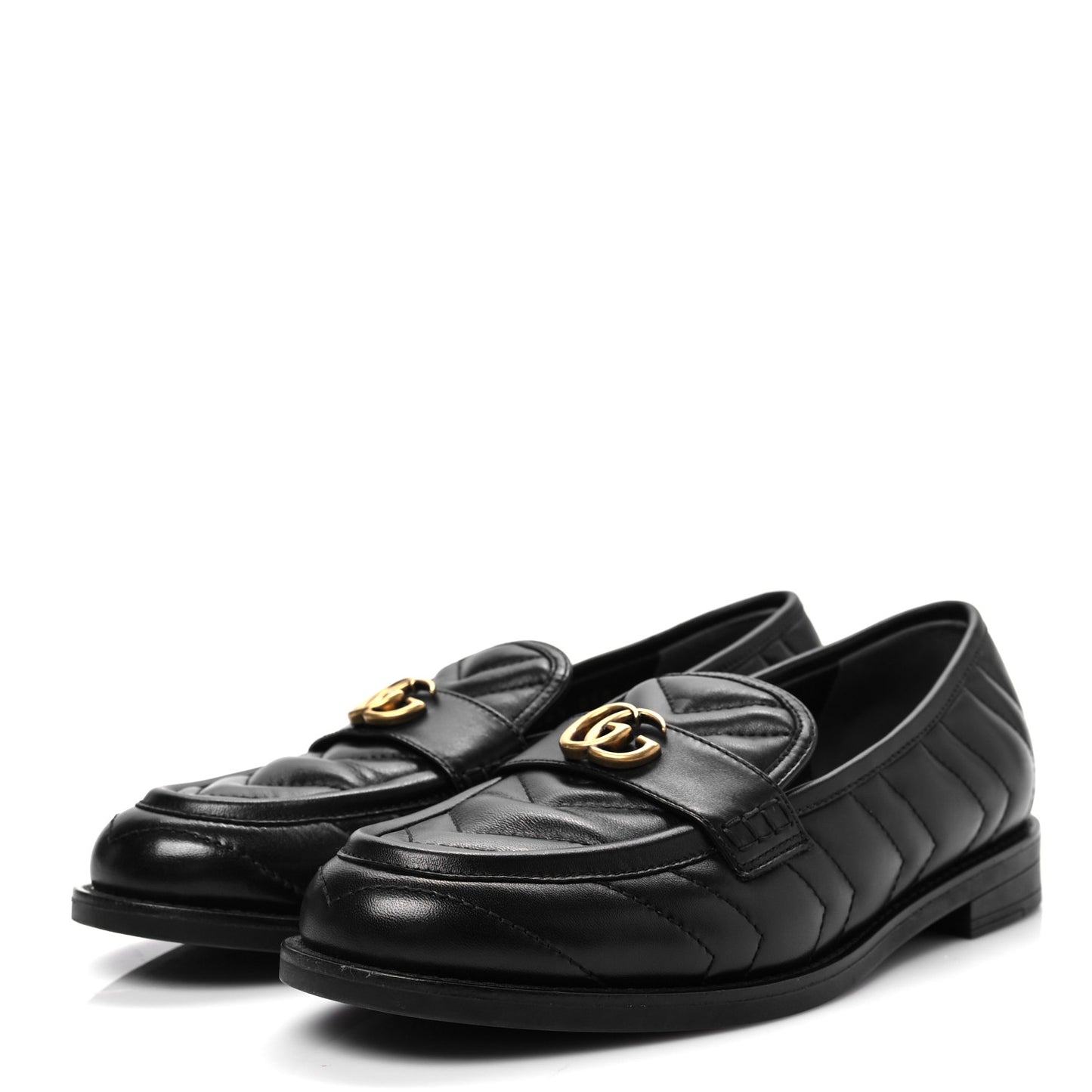 Nappa Matelasse Double G Marmont Loafers 36.5 Black
