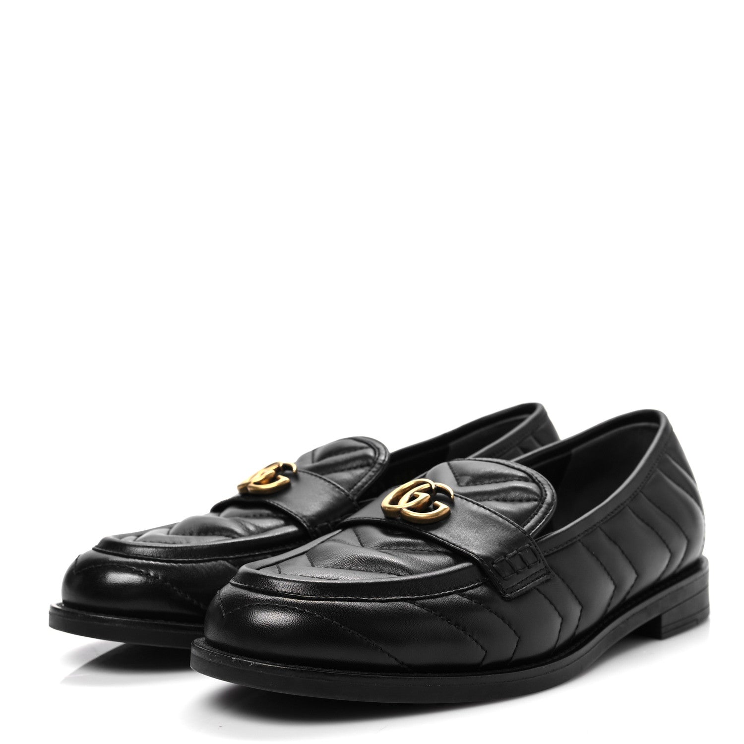 Gucci Nappa Matelasse Double G Marmont Loafers 36.5 Black 3 of 9