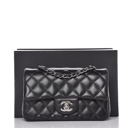 Chanel Lambskin Quilted Mini Rectangular Flap Black 8 of 8