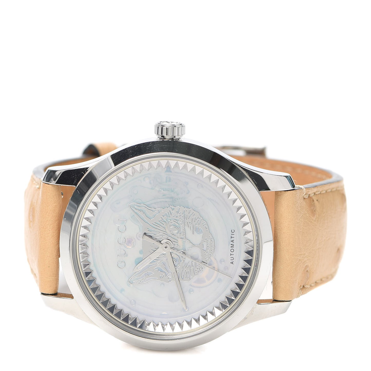 Stainless Steel Ostrich Mother of Pearl 38mm G-Timeless Cat Automatic Watch