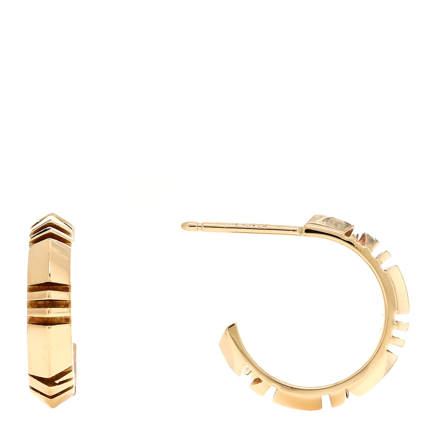 18K Yellow Gold Small Atlas X Hoop Earrings