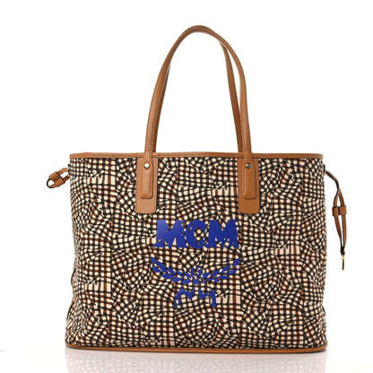 MCM Visetos Large Liz Reversible Shopper Tote Cognac 9 of 19
