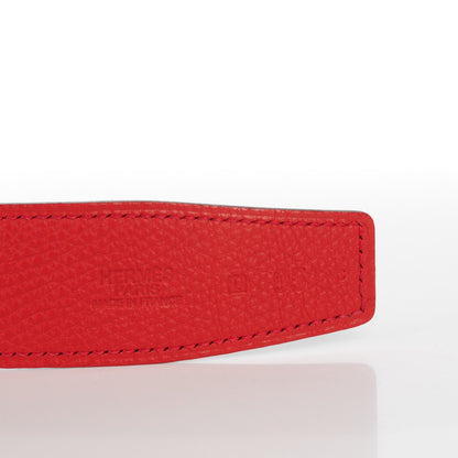 Hermes Box Togo 32mm Belt Strap 95 Black Vermillion 3 of 7
