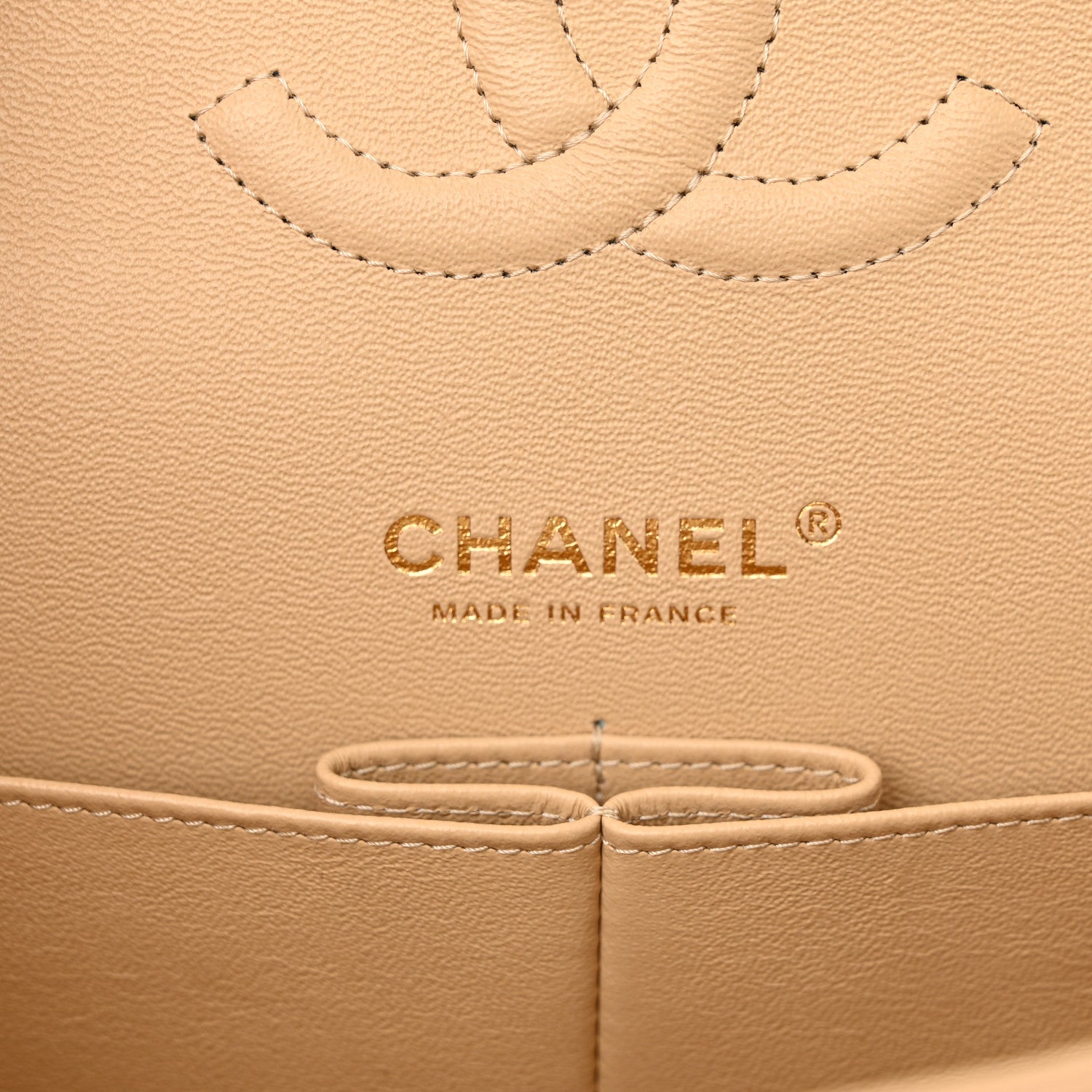 Chanel Caviar Quilted Medium Double Flap Beige 6 of 13
