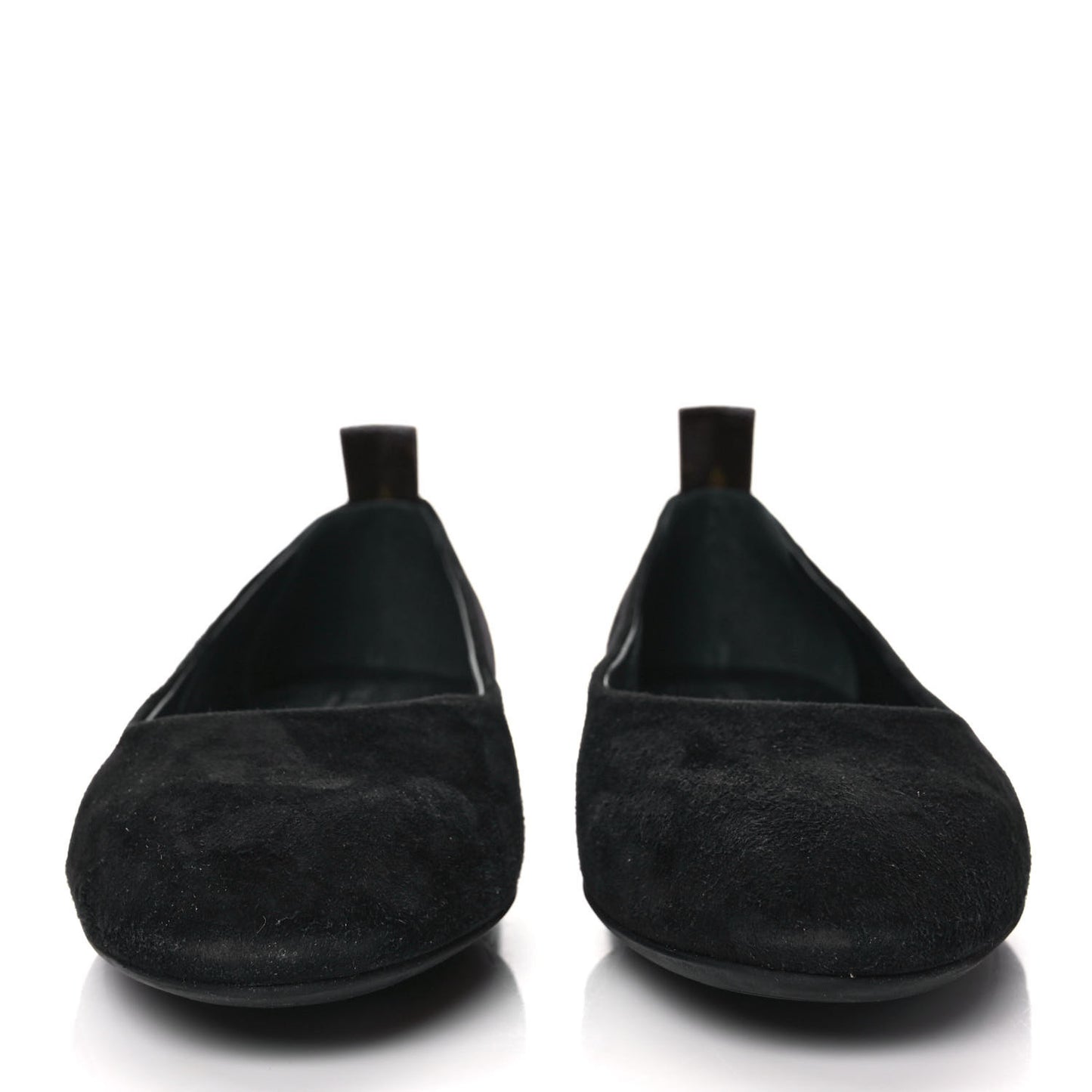 Suede Monogram Uniformes Ballet Flats 37.5 Black