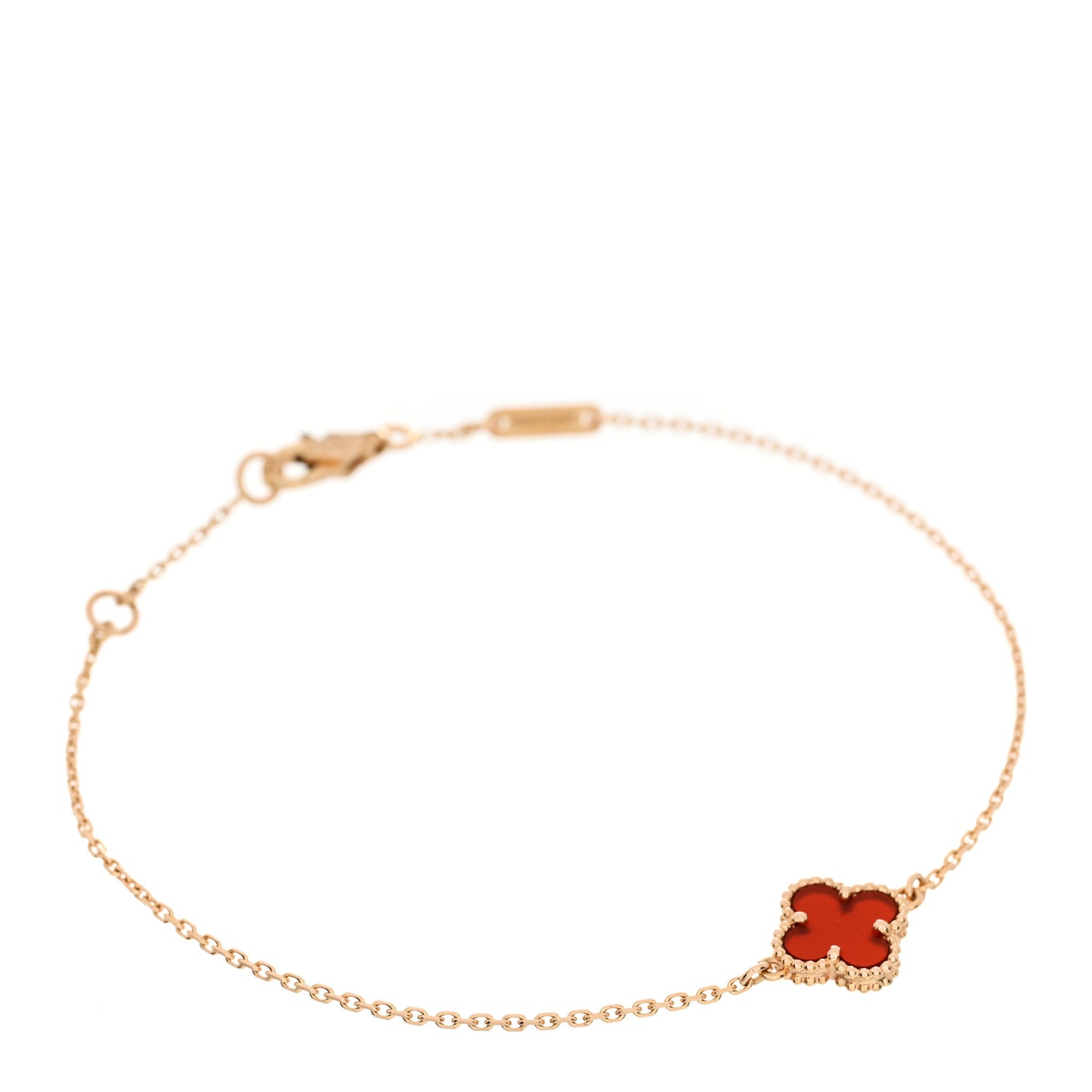 18K Rose Gold Carnelian Sweet Alhambra Bracelet