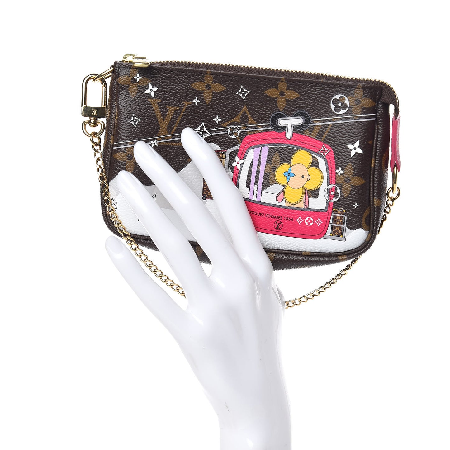 Monogram 2019 Christmas Animation Mini Courchevel Pochette Accessories Fuchsia