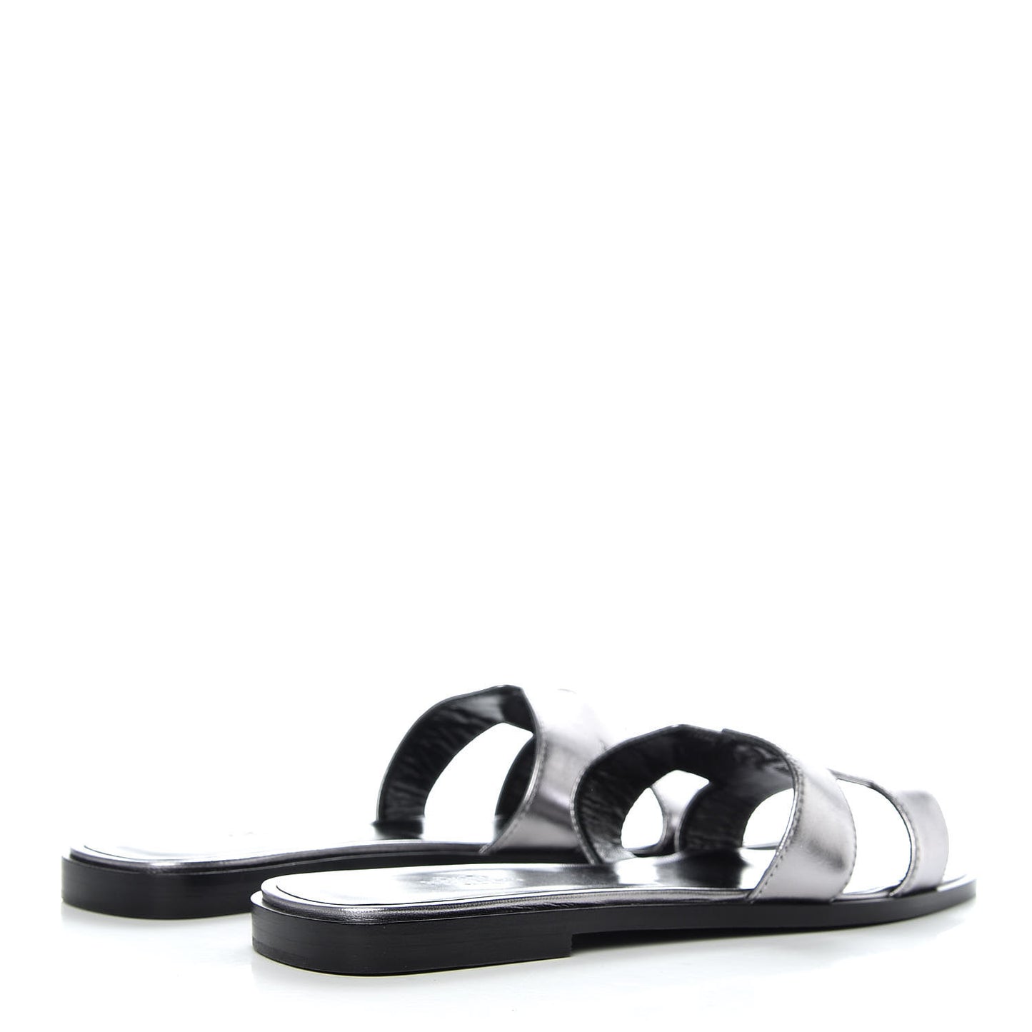Metallic Nappa Calfskin Oran Sandals 39 Argent