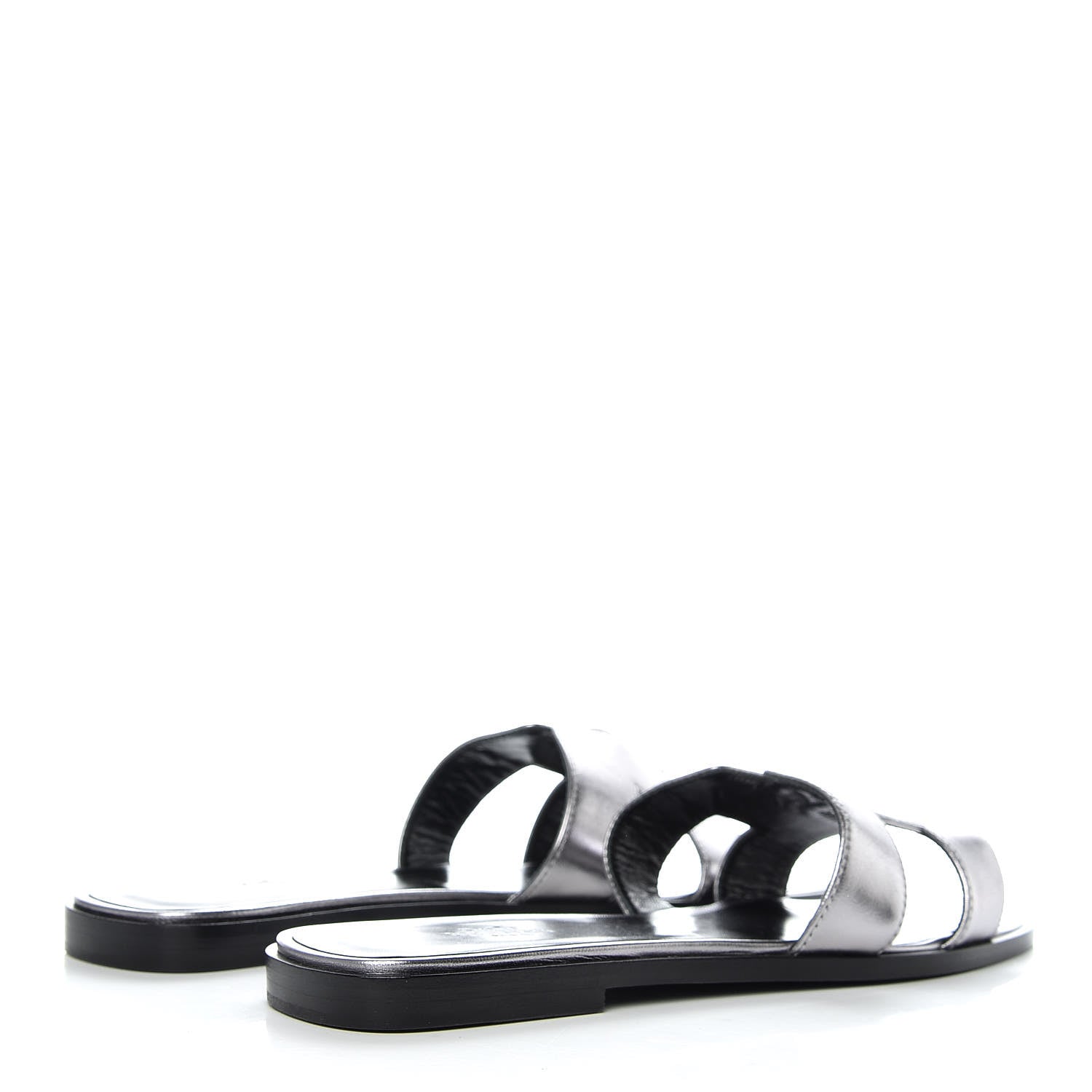 Hermes Metallic Nappa Calfskin Oran Sandals 39 Argent 4 of 9