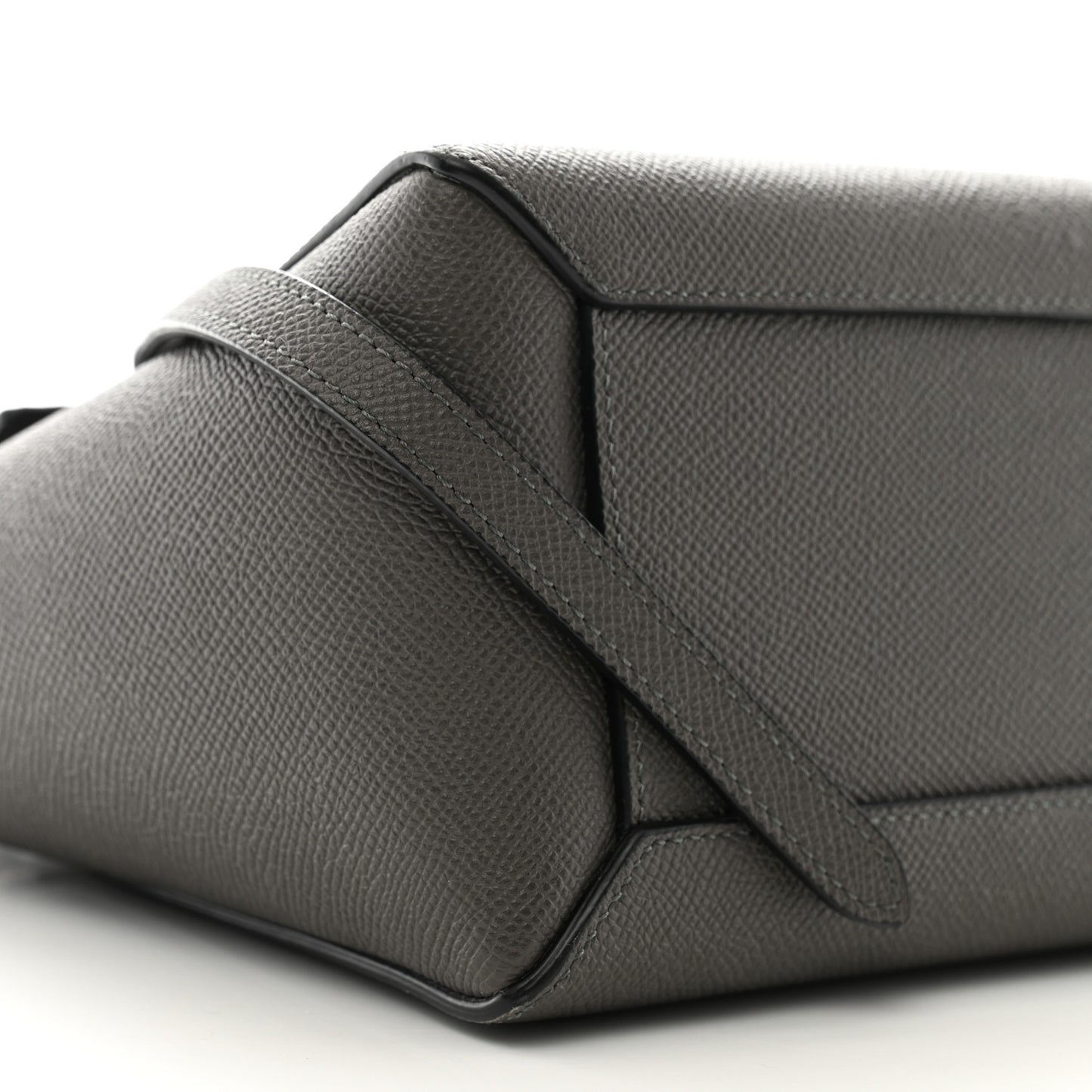 Grained Calfskin Nano Belt Bag Grey