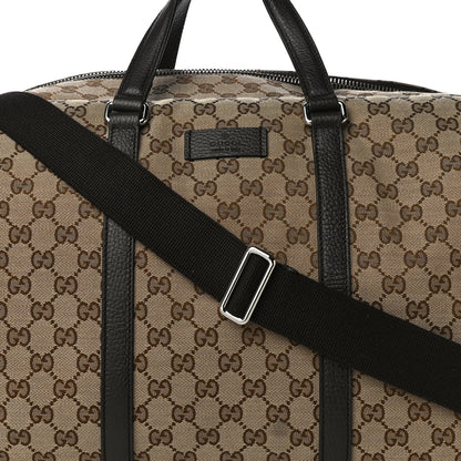Gucci Monogram Dollar Calfskin Boston Duffle Bag Beige Ebony Testa di Moro Marrone Scuro 10 of 12