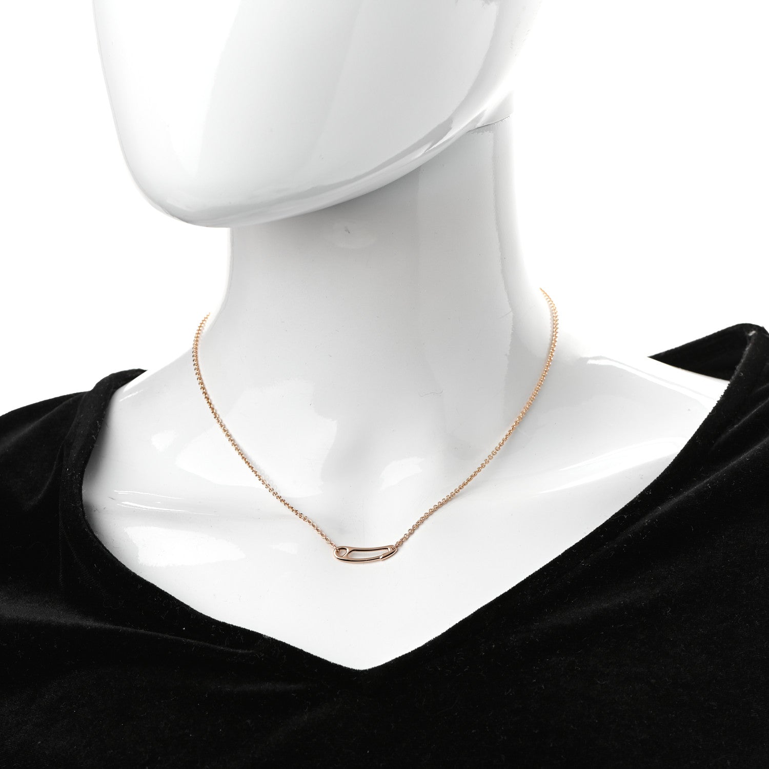 Hermes 18K Rose Gold Chaine d'Ancre Mini Punk Necklace ST 2 of 5