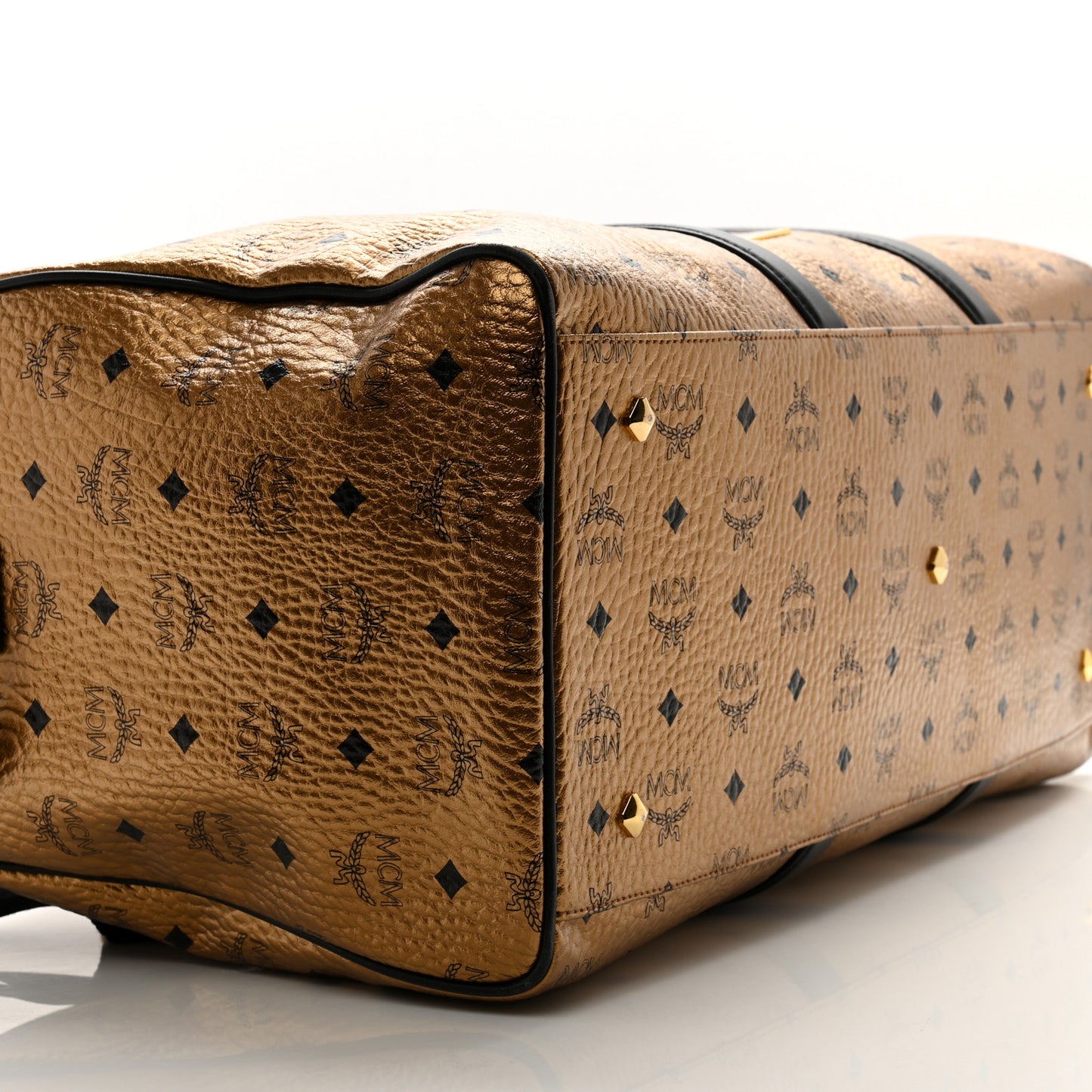 Metallic Visetos Traveler Weekender Duffle Bag Gold