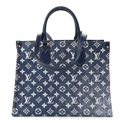 Louis Vuitton Monogram Jacquard Denim Onthego MM Bleu 1 of 10