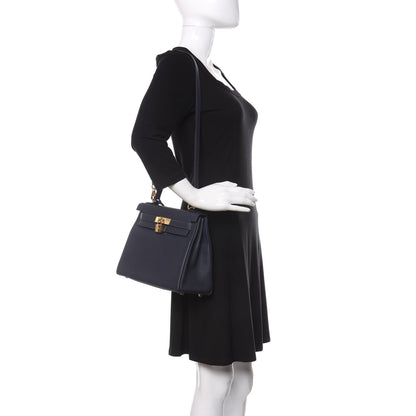 Hermes Togo Kelly Retourne 28 Bleu Nuit 2 of 12