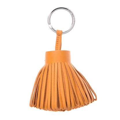 Hermes Lambskin Carmen Tassel Key Holder Jaune D'Or 1 of 3