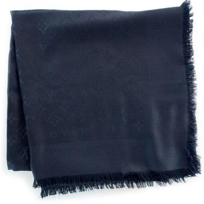 Louis Vuitton Silk Wool Monogram Shawl Black 3 of 5