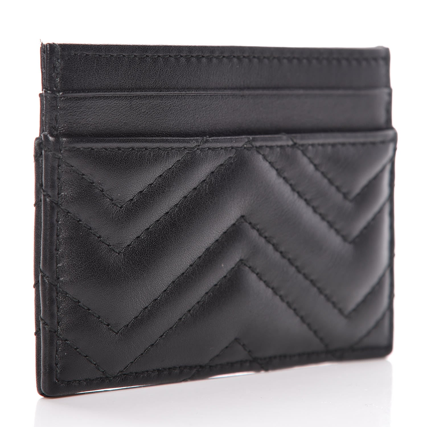 Gucci Calfskin Matelasse GG Marmont Card Holder Black 3 of 7