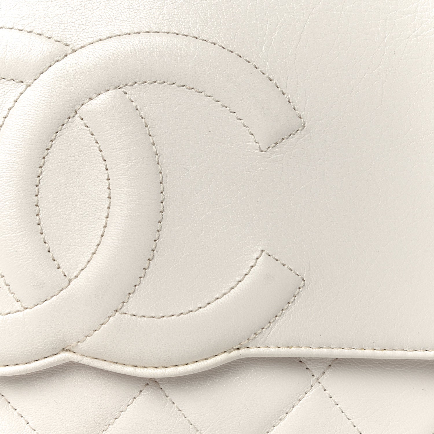 Chanel Goatskin Quilted Timeless CC Clutch White 13 of 17
