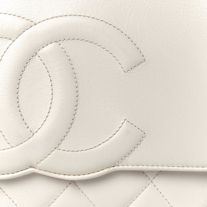 Chanel Goatskin Quilted Timeless CC Clutch White 13 of 17