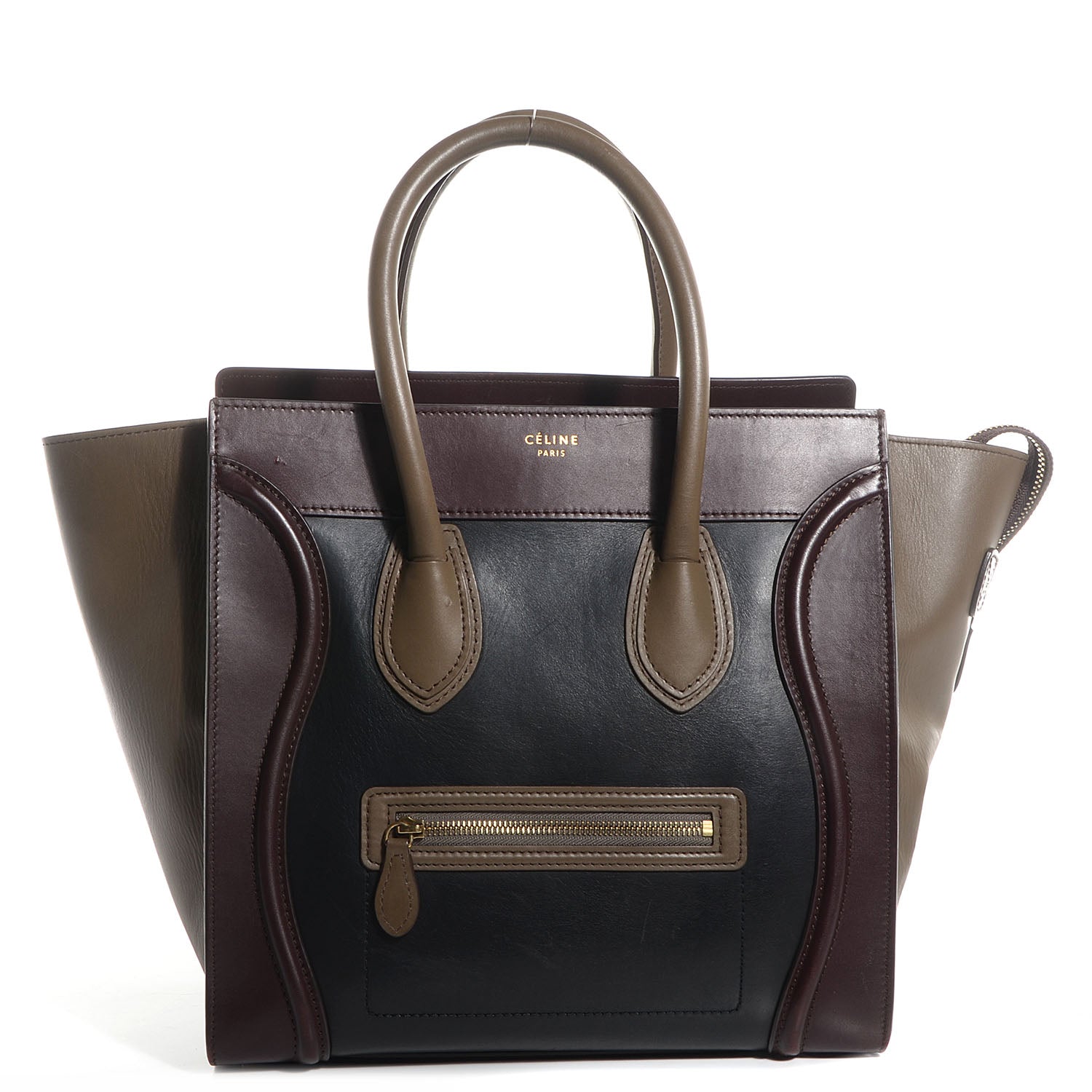 Celine Smooth Calfskin Mini Tri-Color Luggage Black 1 of 8