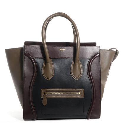 Celine Smooth Calfskin Mini Tri-Color Luggage Black 1 of 8