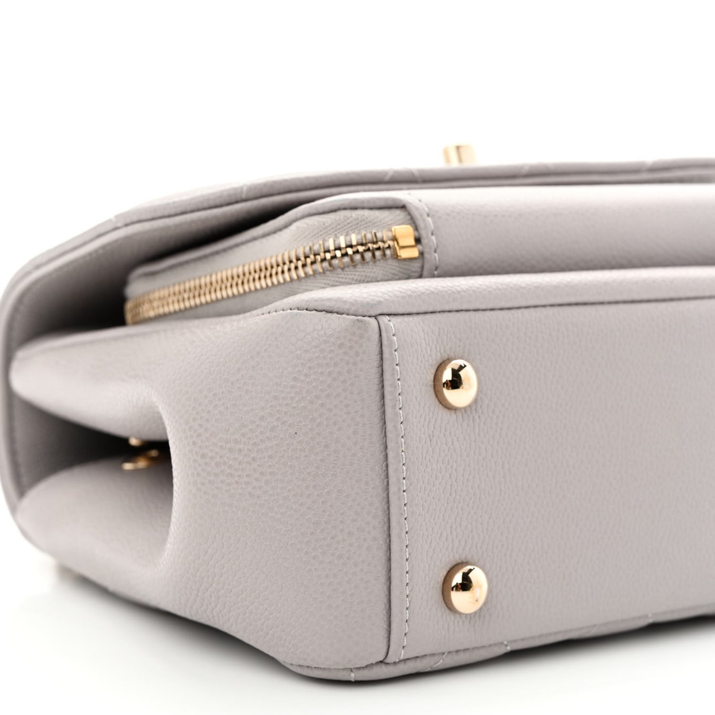 Caviar Quilted Small Business Affinity Flap Grey