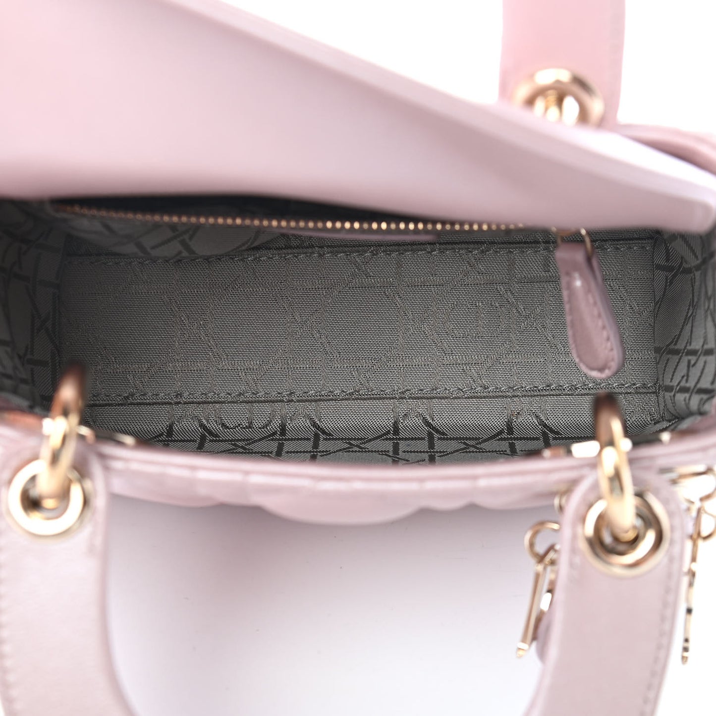 Metallic Lambskin Cannage Mini Lady Dior Lotus
