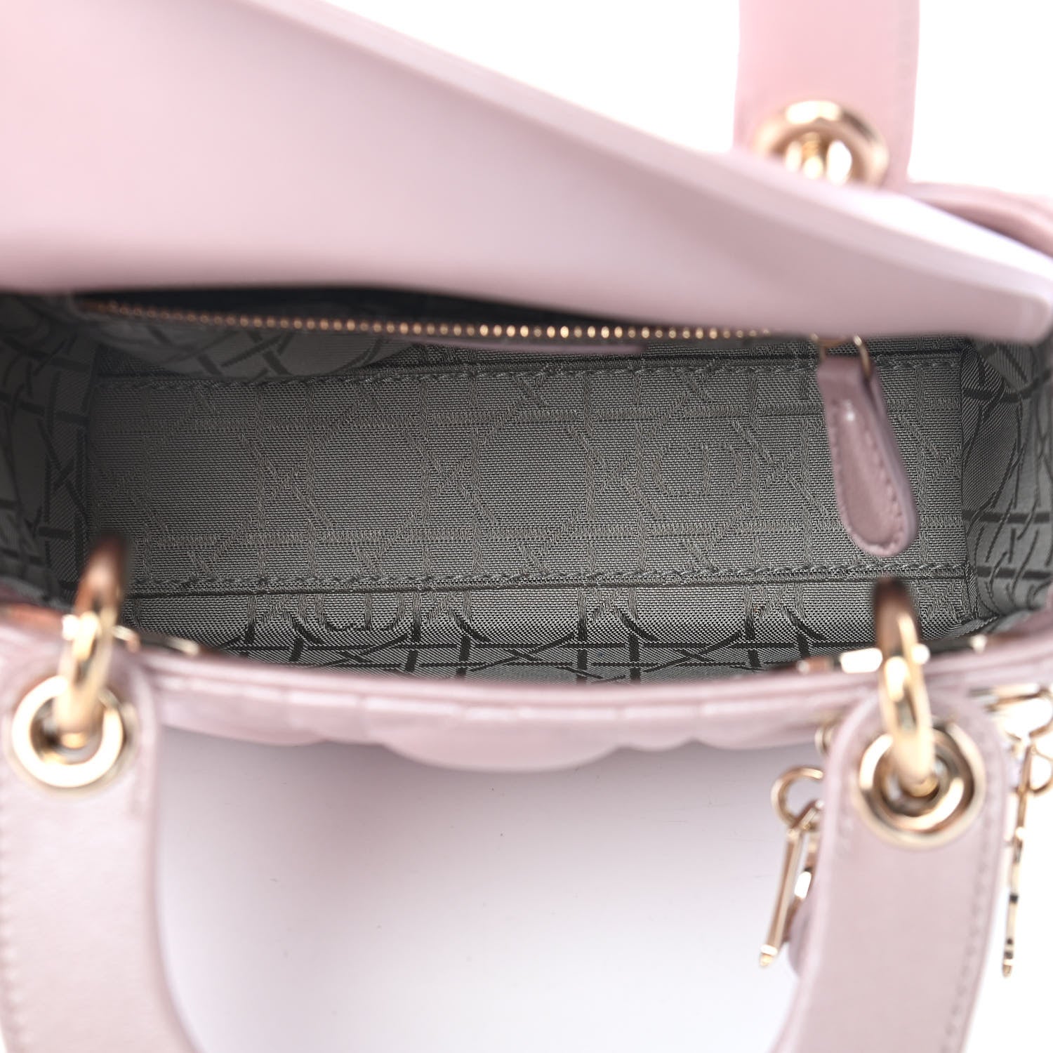 Christian Dior Metallic Lambskin Cannage Mini Lady Dior Lotus 5 of 9