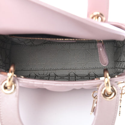 Christian Dior Metallic Lambskin Cannage Mini Lady Dior Lotus 5 of 9