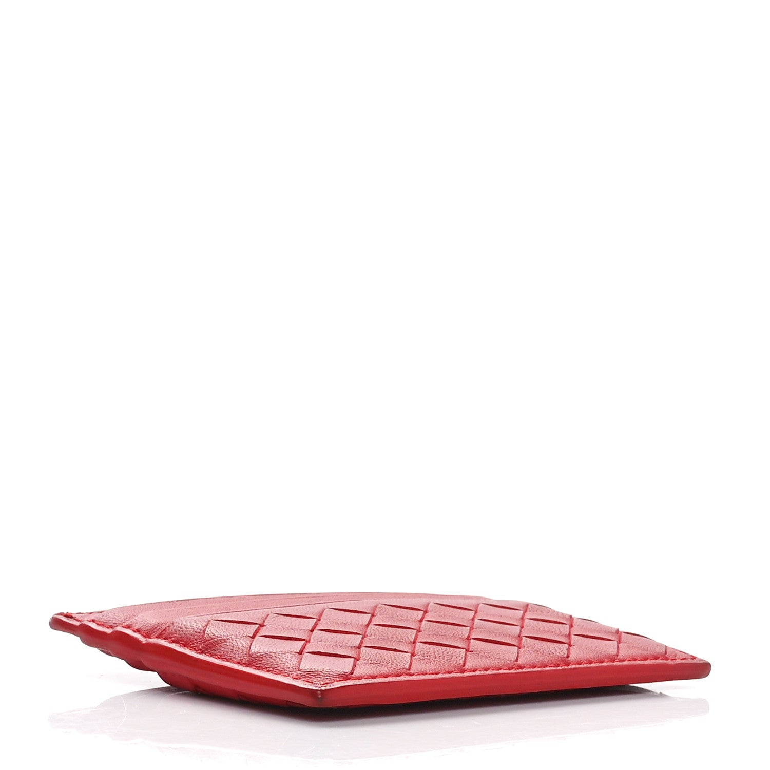 Bottega Veneta Nappa Intrecciato Woven Card Holder New Red 4 of 8