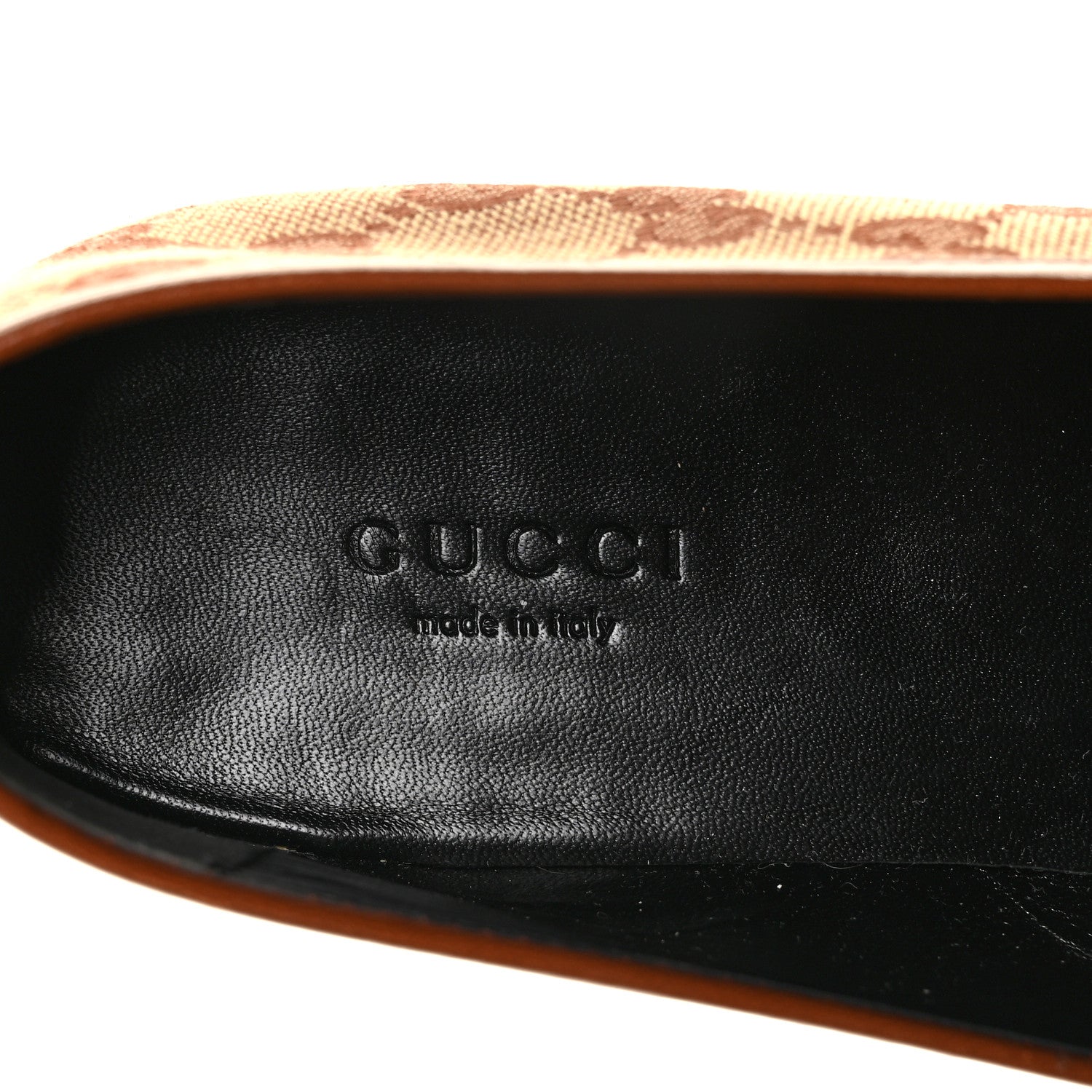Gucci Canvas GG Monogram Horsebit Womens Jordaan Loafers 39.5 Beige Ruggine Rust 7 of 9