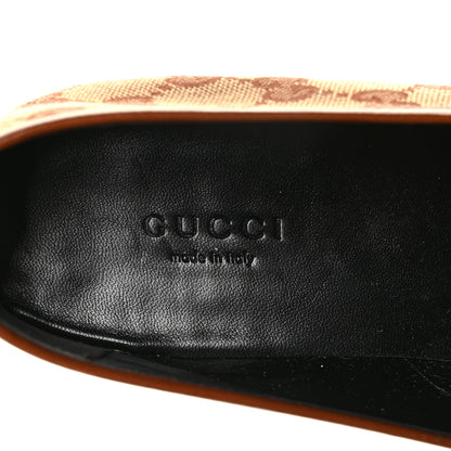 Gucci Canvas GG Monogram Horsebit Womens Jordaan Loafers 39.5 Beige Ruggine Rust 7 of 9