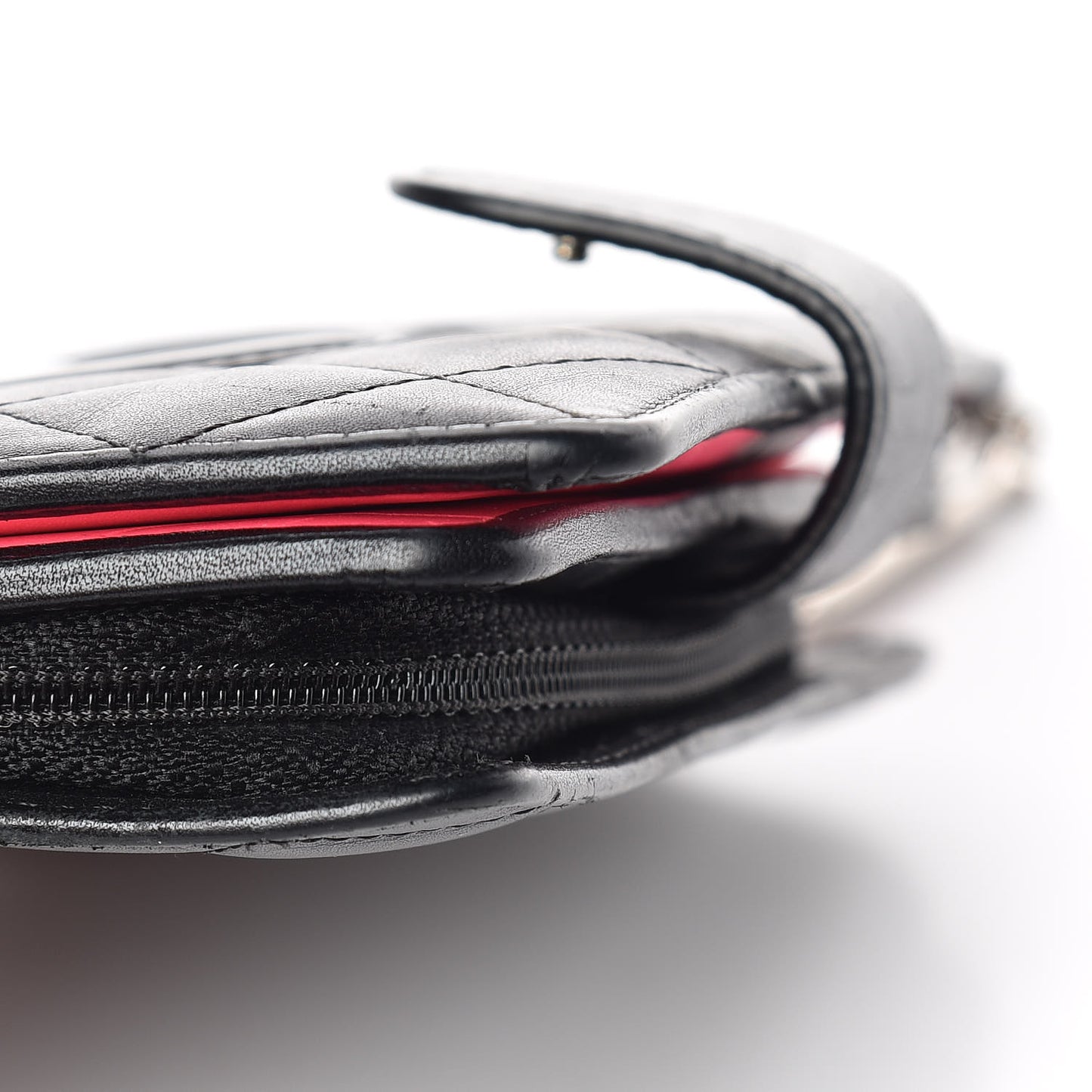 Calfskin Cambon Zipped Pocket Wallet Black