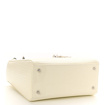 Christian Dior Patent Micro-Cannage Medium Lady Dior White 4 of 12