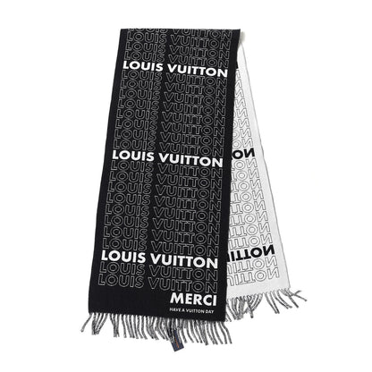 Louis Vuitton Wool Cashmere Scarf Black 3 of 6