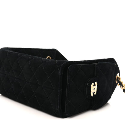 Chanel Suede Quilted Mini Chanel 25 Handbag Black 10 of 11