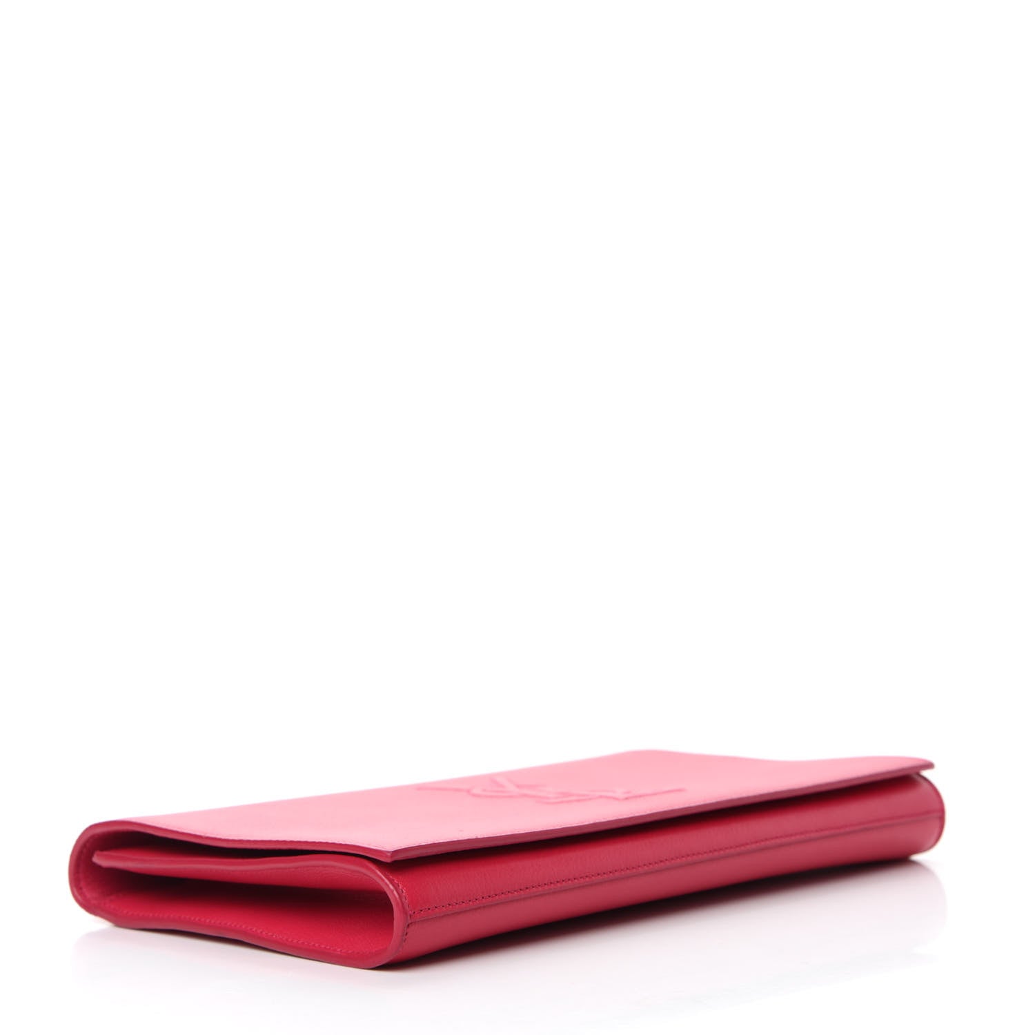 Saint Laurent Calfskin Monogram Large Belle De Jour Clutch Lipstick Fuchsia 4 of 8