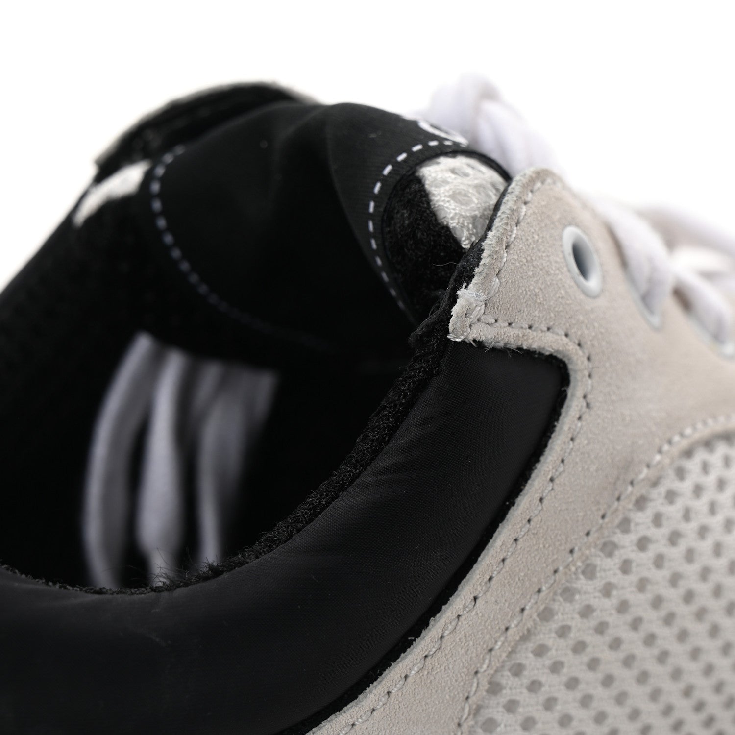 Chanel Mesh Suede Calfskin Grained Calfskin Womens CC Sneakers 35.5 White Black 15 of 17